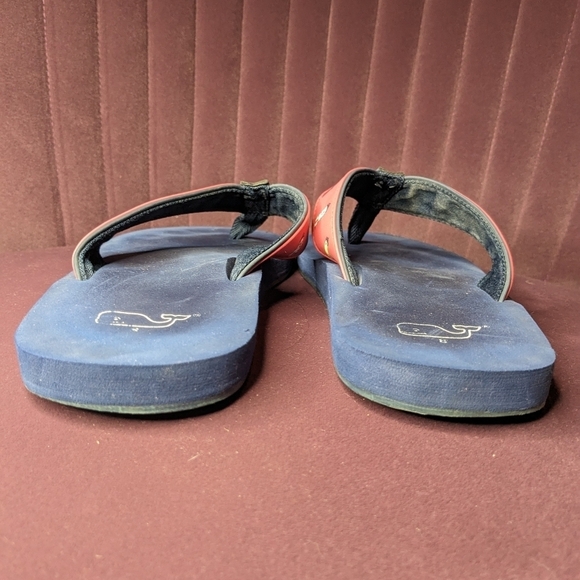 Vineyard Vine Men's Size 8 Navy & Pink Flip Flops w/ Lighthouses - Picture 5 of 6